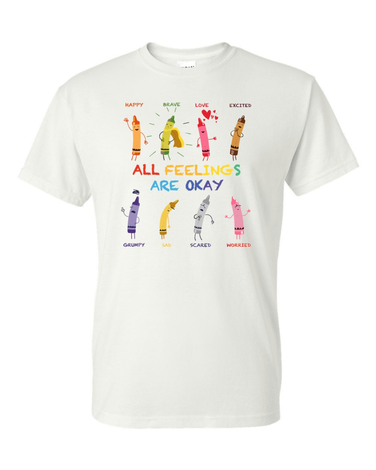 ALL FEELINGS ARE OK | UNISEX WHITE T-SHIRT