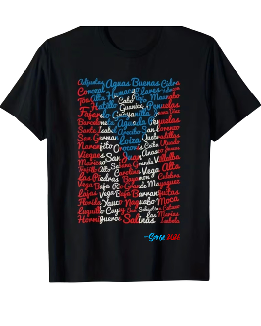 PUEBLOS DE MI BANDERA - SANSE 2026 | UNISEX BLACK T-SHIRT