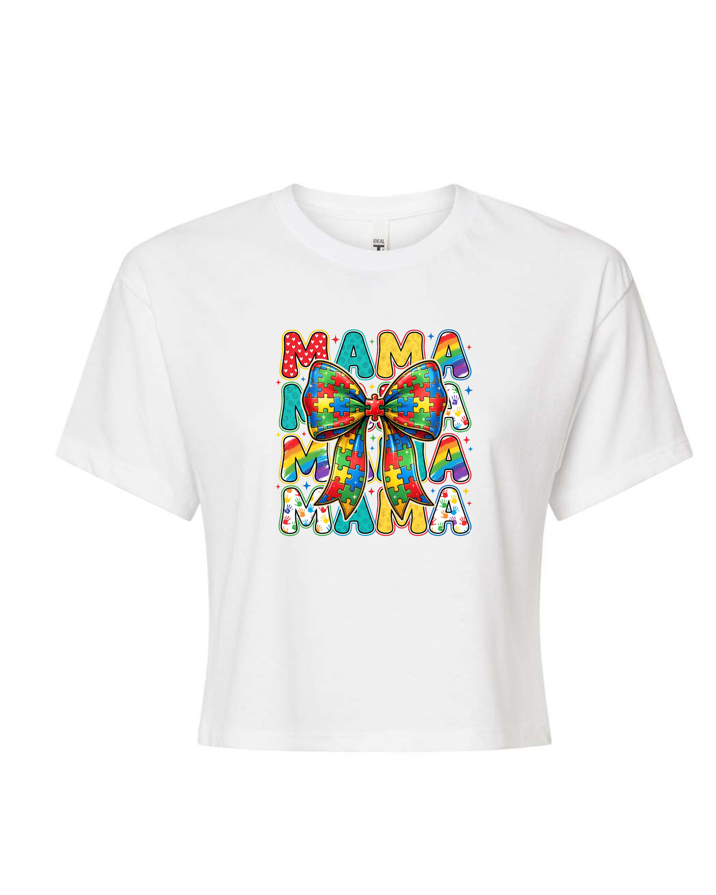 PROUD MAMA | WHITE WOMEN CROP TOP