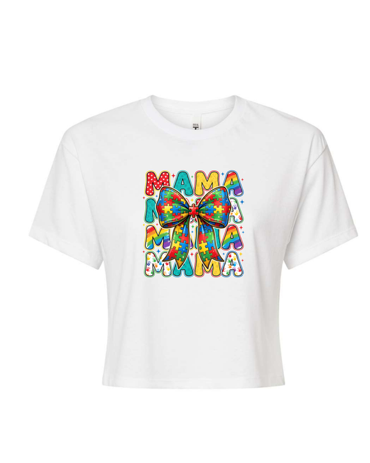 PROUD MAMA | WHITE WOMEN CROP TOP